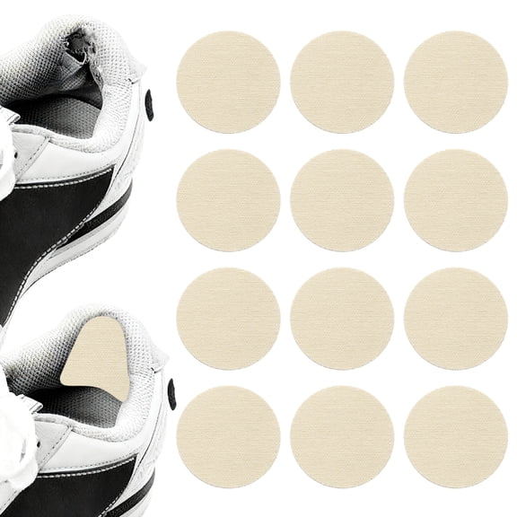 Uxcell 12pcs Shoe Patches for Holes 2" Circle Shape Self-Adhesive Shoe Hole Prevention Repair Patch for Sports Boots Sneakers Inserts, Beige