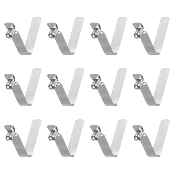 Uxcell 12pcs Single Button Kayak Paddle Snap Spring Clip 26x7mm V Shaped Hollow Lift Telescopic Locking Pole Clips
