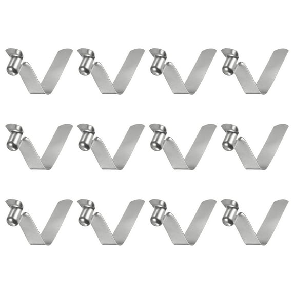 Uxcell 12pcs Single Button Kayak Paddle Snap Spring Clip 32x8mm V Shaped Hollow Lift Telescopic Locking Pole Clips