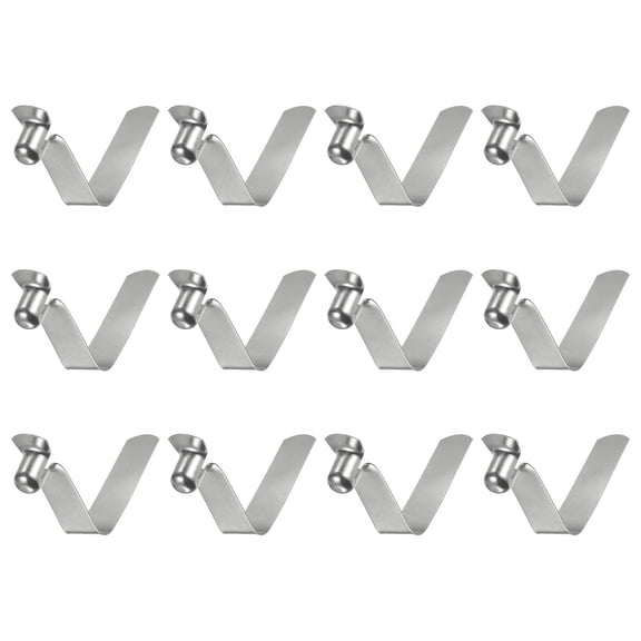 Uxcell 12pcs Single Button Kayak Paddle Snap Spring Clip 32x8mm V Shaped Hollow Lift Telescopic Locking Pole Clips