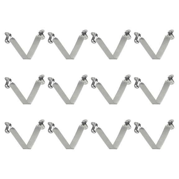 Uxcell 12pcs Single Button Kayak Paddle Snap Spring Clip 40x7mm V Shaped Hollow Lift Telescopic Locking Pole Clips
