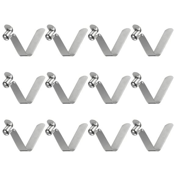 Uxcell 12pcs Single Button Kayak Paddle Snap Spring Clip 42x10mm V Shaped Hollow Lift Telescopic Locking Pole Clips
