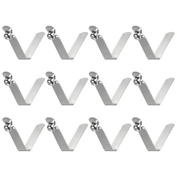 Uxcell 12pcs Single Button Kayak Paddle Snap Spring Clip 42x7mm V Shaped Hollow Lift Telescopic Locking Pole Clips