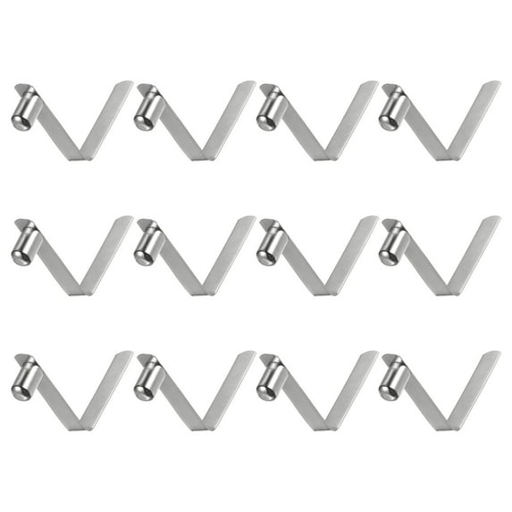 Uxcell 12pcs Single Button Kayak Paddle Snap Spring Clip 44x12mm V Shaped Solid Lift Telescopic Locking Pole Clips