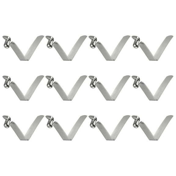 Uxcell 12pcs Single Button Kayak Paddle Snap Spring Clip 55x12mm V Shaped Hollow Lift Telescopic Locking Pole Clips