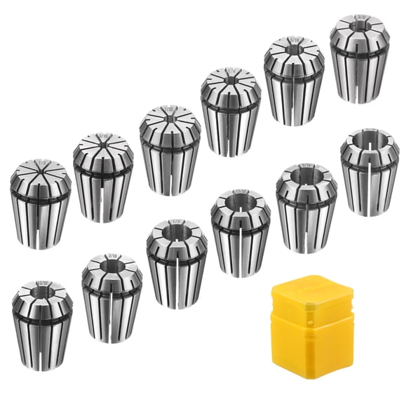 Uxcell 12pcs Spring Collet Chuck ER25 1/2" - 17/32" 65Mn Spring Steel Precision Router Collets for CNC Engraving Milling Lathe Tool