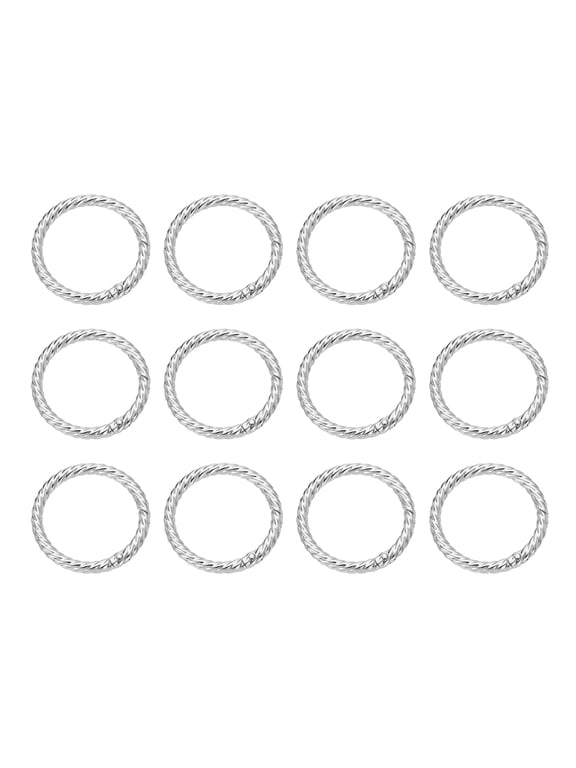 12pcs Spring O Rings 1 1/2"(38mm) Round Trigger Metal Snap Hook Circle Key Ring Clip Keychain for Bags Handbag Purses Keyring Buckle, White