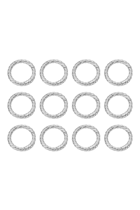 12pcs Spring O Rings 1"(25mm) Round Trigger Metal Snap Hook Circle Key Ring Clip Keychain for Bags Handbag Purses Keyring Buckle, White