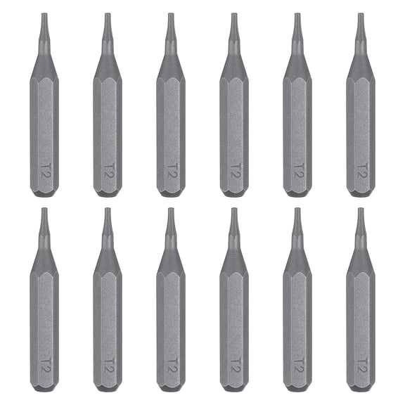 Uxcell 12pcs T2 Torx Screwdriver Bit 5/32" Hex Shank 28mm/1.1" Length Magnetic Star 6 Point Head S2 Steel Screw Driver Bit for Precision Repair
