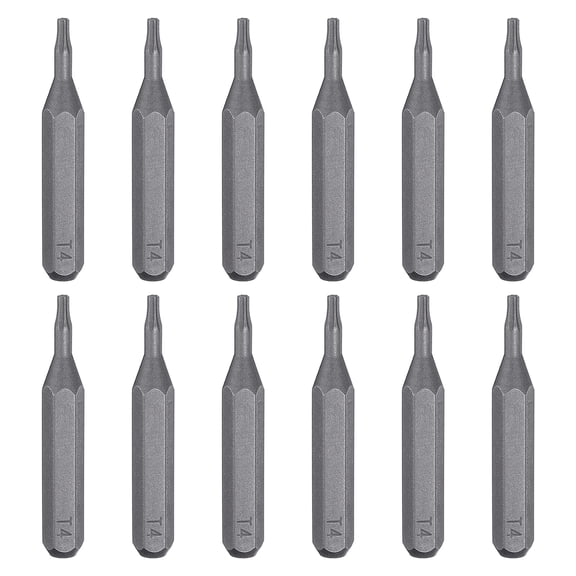Uxcell 12pcs T4 Torx Screwdriver Bit 5/32" Hex Shank 28mm/1.1" Length Magnetic Star 6 Point Head S2 Steel Screw Driver Bit for Precision Repair
