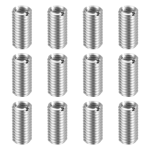 Uxcell 12pcs Thread Repair Inserts M10 x 1.5 Male to M8 x 1.25 Female Thread 20mm Long Stainless Steel Reducing Nuts Metric Self Tapping Sleeves