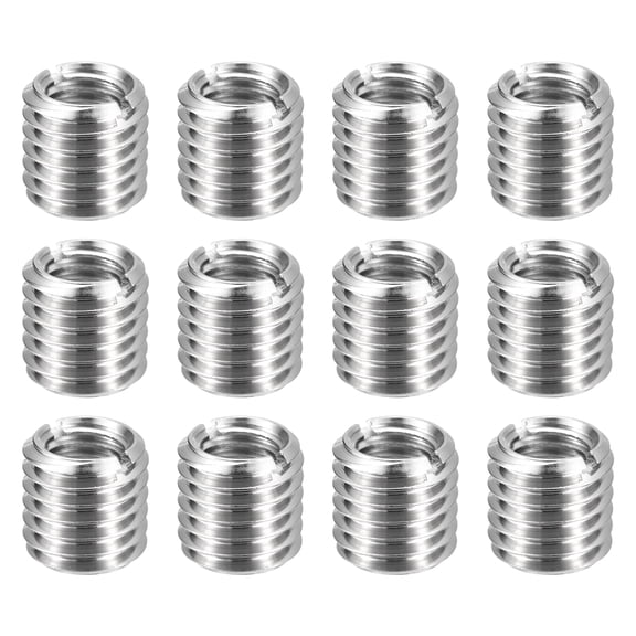 Uxcell 12pcs Thread Repair Inserts M14 x 2 Male to M10 x 1.5 Female Thread 15mm Long Stainless Steel Reducing Nuts Metric Self Tapping Sleeves