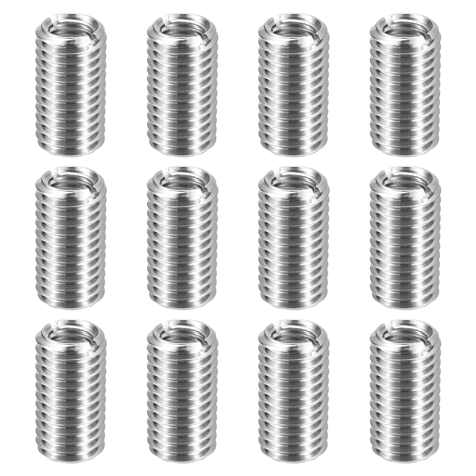 Uxcell 12pcs Thread Repair Inserts M14 x 2 Male to M10 x 1.5 Female Thread 25mm Long Stainless Steel Reducing Nuts Metric Self Tapping Sleeves