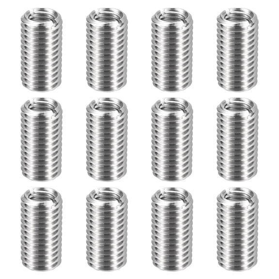 Uxcell 12pcs Thread Repair Inserts M14 x 2 Male to M10 x 1.5 Female Thread 25mm Long Stainless Steel Reducing Nuts Metric Self Tapping Sleeves