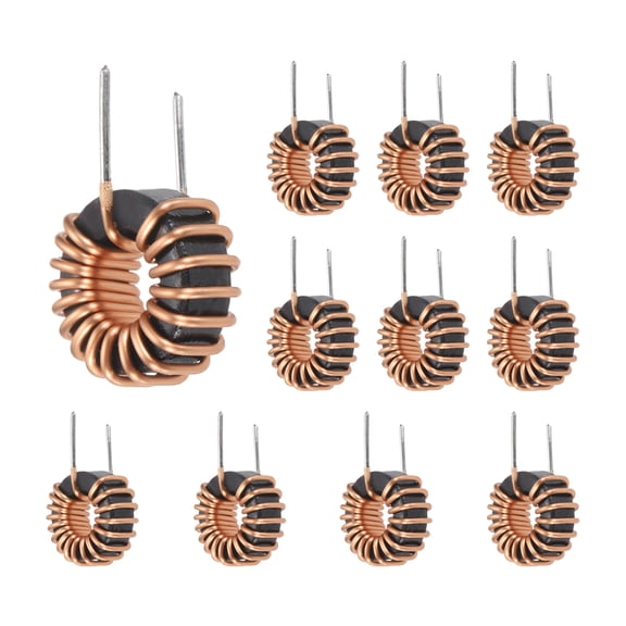 Uxcell 12pcs Toroid Core Inductor, 22uH 7A Copper Wire Wind Wound Inductance Magnetic Coil for Transformers, 0.63" Outer Dia.