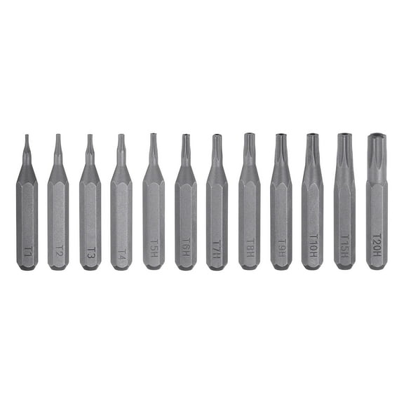 Uxcell 12pcs Torx Screwdriver Bit Set 5/32" Hex Magnetic Star 6 Point Head S2 Steel