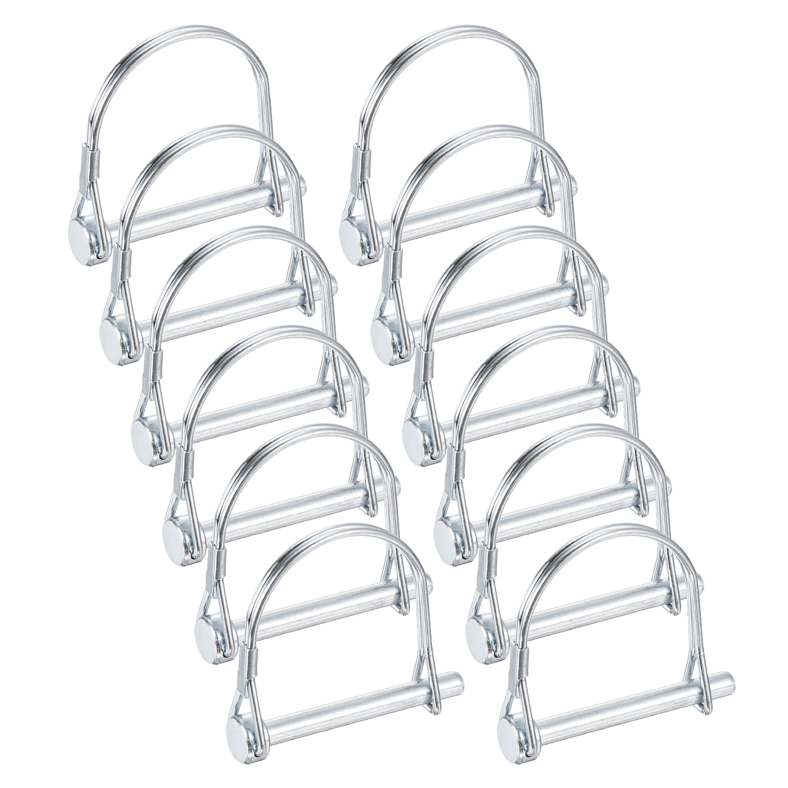 Uxcell 12pcs Trailer Coupler Pin (1/4" x 2-3/16" M6.3) - Wire Lock Pin Safety Shaft Locking Hitch PTO Pins, for Farm Trailers Towing Lawn Hitches Garden Tractor Kayak Boat