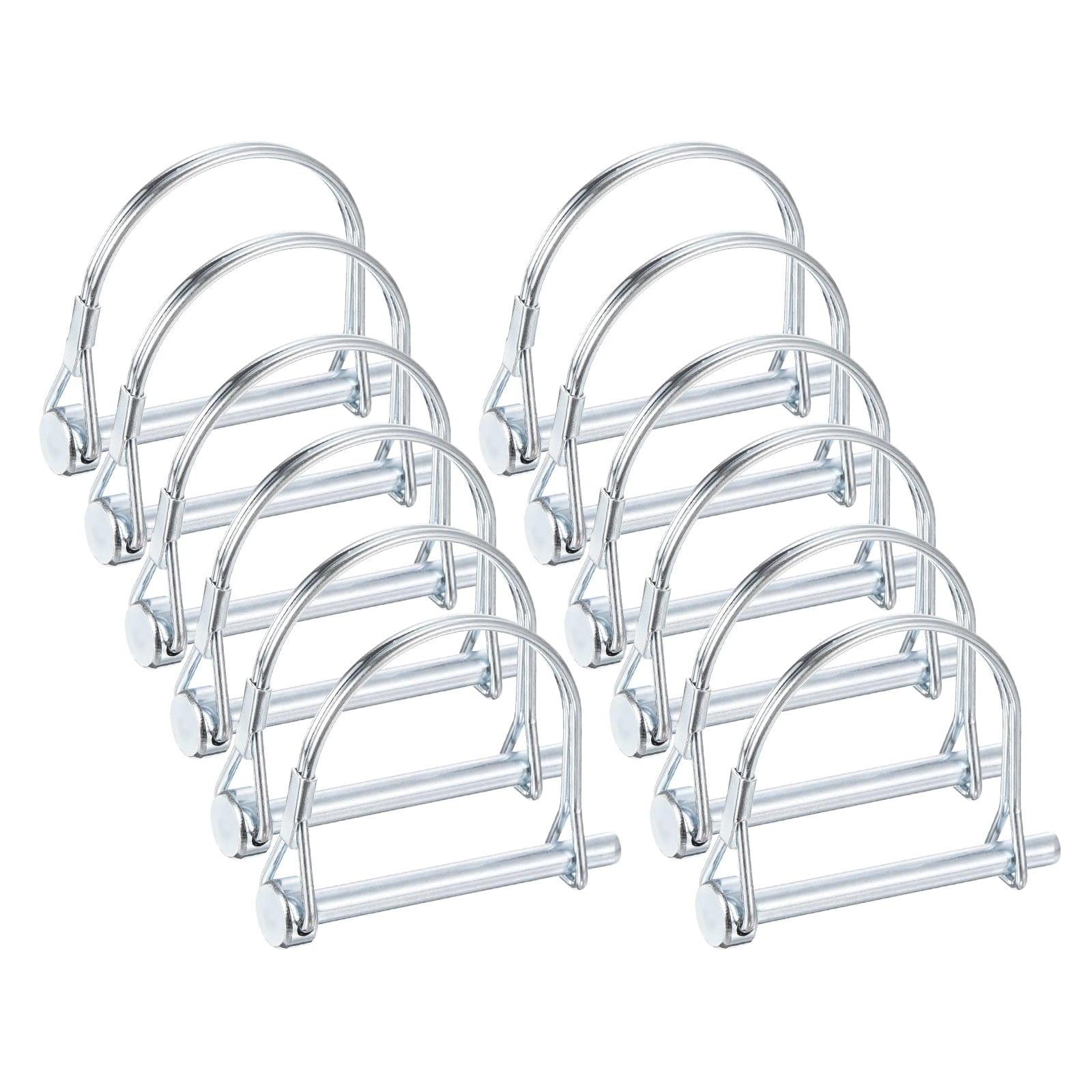 Uxcell 12pcs Trailer Coupler Pin (1/4" x 2-3/8" M6) - Wire Lock Pin Safety Shaft Locking Hitch PTO Pins, for Farm Trailers Towing Lawn Hitches Garden Tractor Kayak Boat