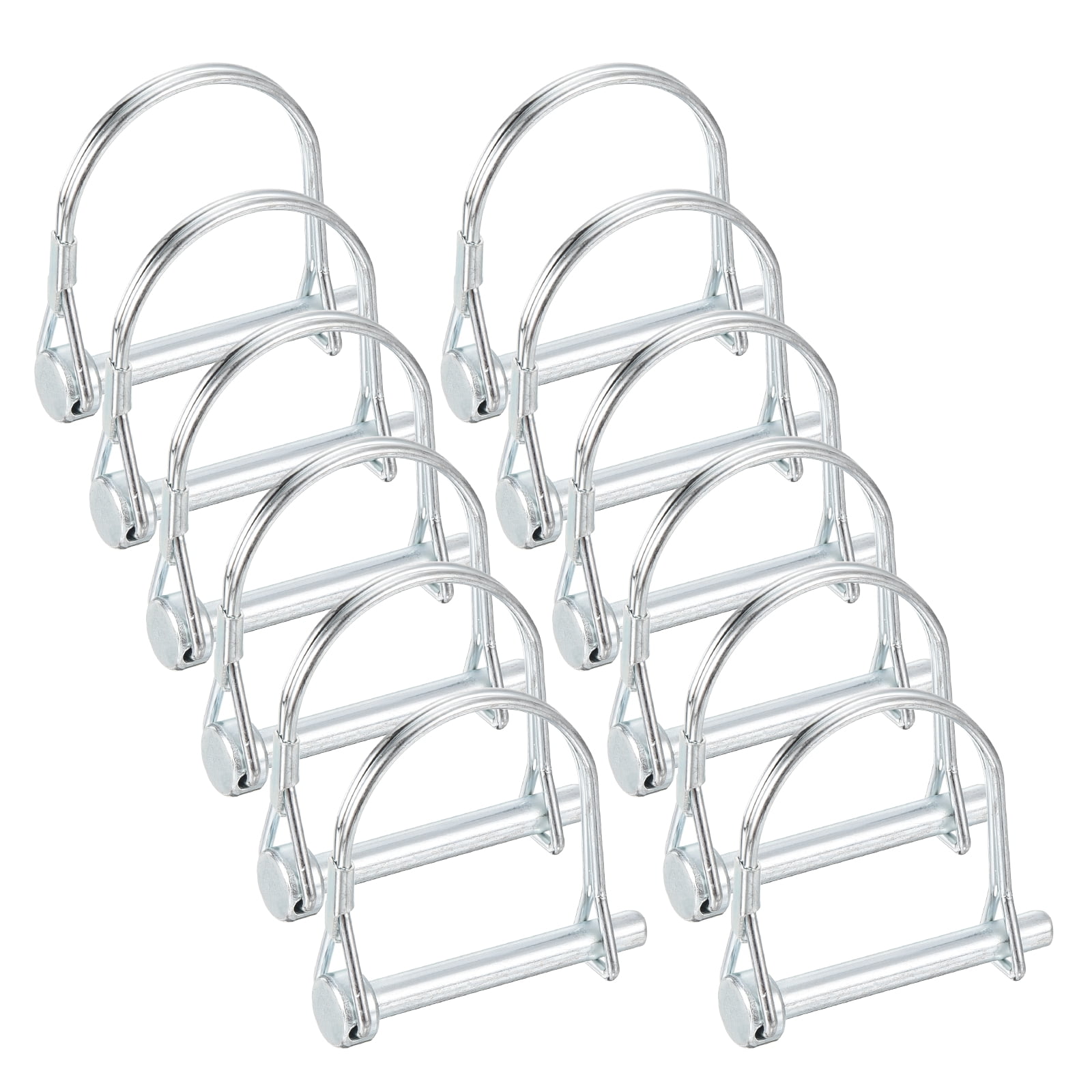 Uxcell 12pcs Trailer Coupler Pin (1/4" x 2" M6.3) - Wire Lock Pin Safety Shaft Locking Hitch PTO Pins, for Farm Trailers Towing Lawn Hitches Garden Tractor Kayak Boat