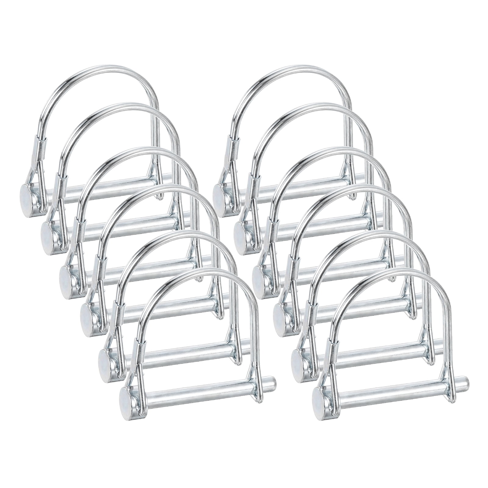 Uxcell 12pcs Trailer Coupler Pin (1/4" x 2" M6) - Wire Lock Pin Safety Shaft Locking Hitch PTO Pins, for Farm Trailers Towing Lawn Hitches Garden Tractor Kayak Boat