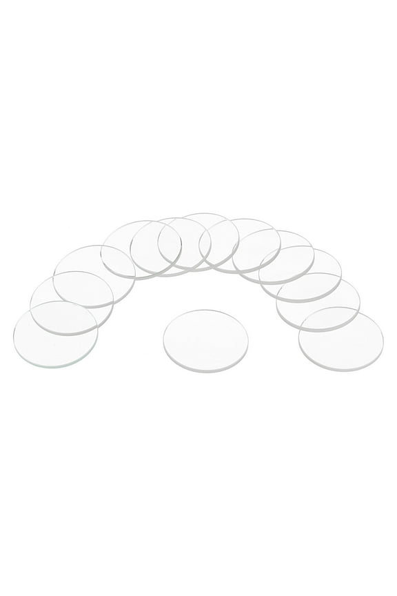 12pcs Watch Crystal Glass Lens, 19.5mm Flat Round Glasses Replacement Parts for Watchmaker Repair, Clear