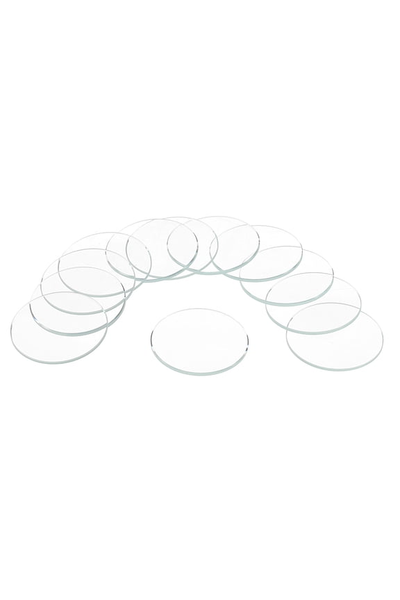 12pcs Watch Crystal Glass Lens, 27.5mm Flat Round Glasses Replacement Parts for Watchmaker Repair, Clear