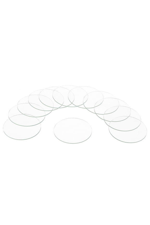 12pcs Watch Crystal Glass Lens, 43.5mm Flat Round Glasses Replacement Parts for Watchmaker Repair, Clear