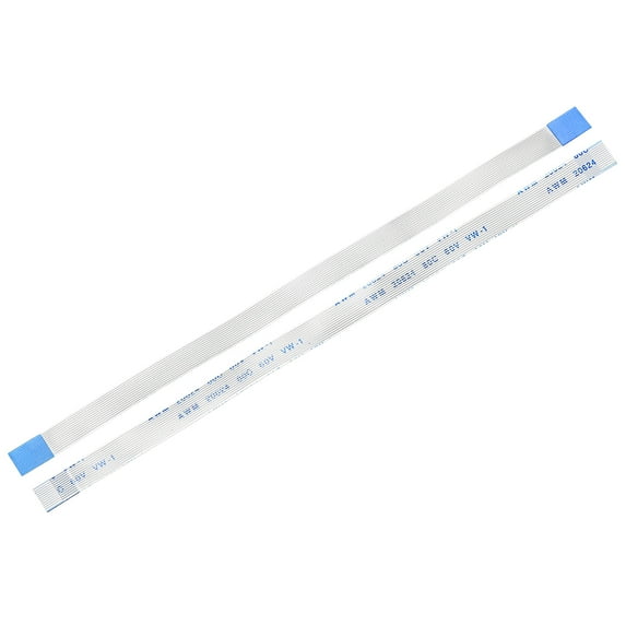 Uxcell 12pins Flexible Flat Cable FPC FFC A Type Ribbon Cable PE White 20Pcs