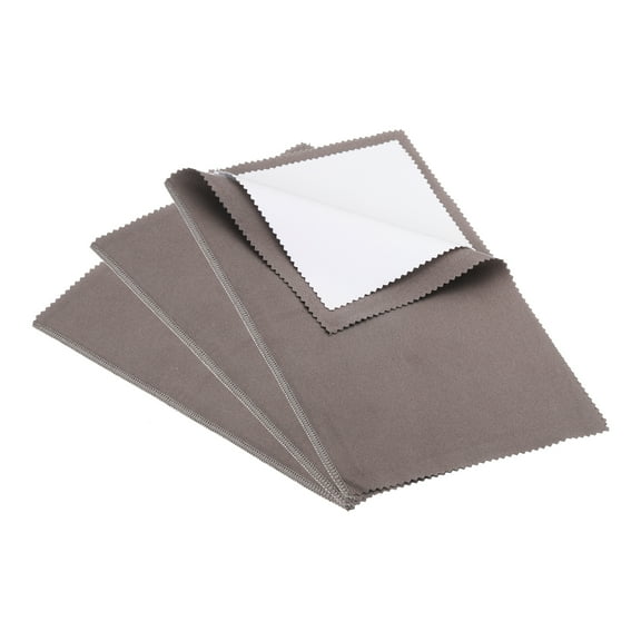 Uxcell 12x10" Large Jewelry Cleaning Cloth, 3 Pcs Multi-Layer Cotton Polishing Cloth Dark Gray
