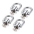 thumbnail image 1 of Uxcell 12x10mm Button Studs with D Ring Zinc Alloy Electroplating 4 Pack Silver White, 1 of 4