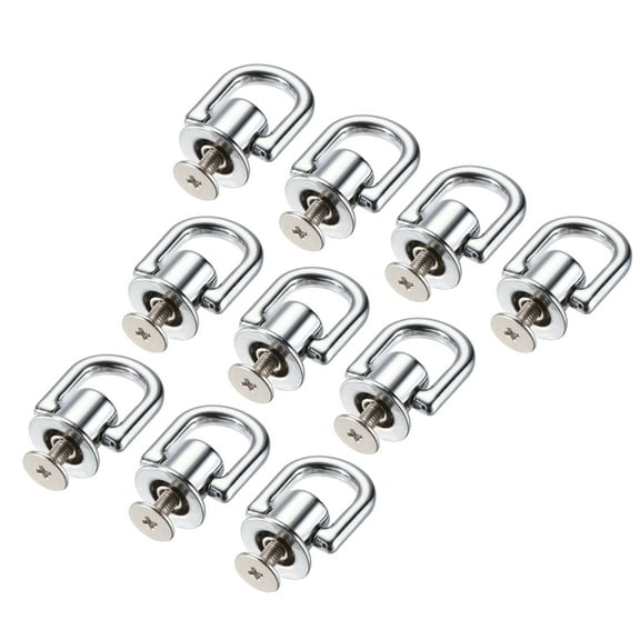Uxcell 12x10mm Button Studs with D Ring Zinc Alloy Electroplating Light Gold 10 Pack Silver White