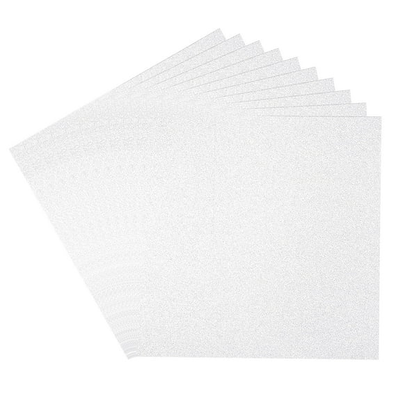 Uxcell 12x12" Glitters Cardstock, 10Sheets No-Shed Shimmer Glitters Paper, Silver