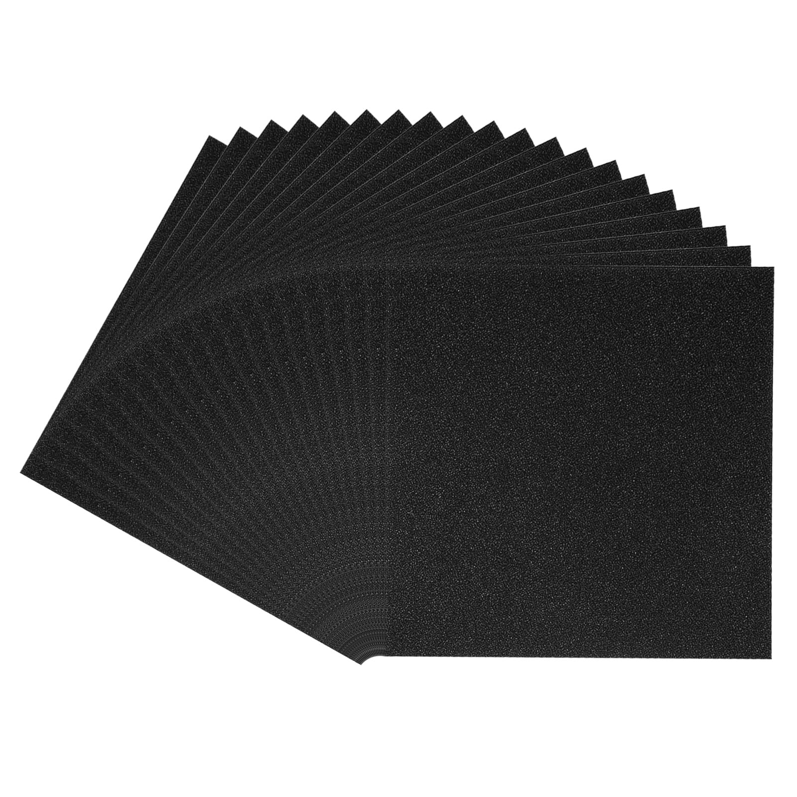 Uxcell 12x12" Glitters Cardstock, 20Sheets No-Shed Shimmer Glitters Paper, Black