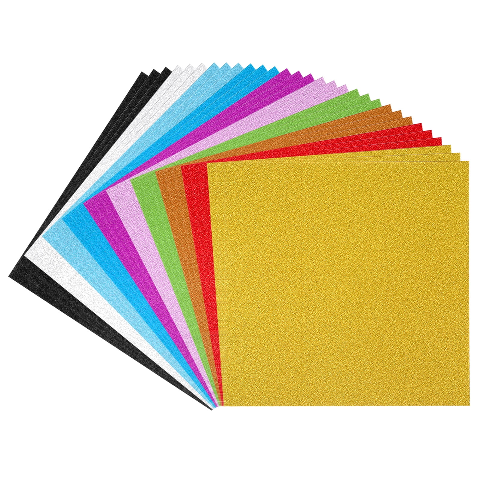 Uxcell 12x12" Glitters Cardstock Set, 30Sheets No-Shed Shimmer Paper, Multicolored