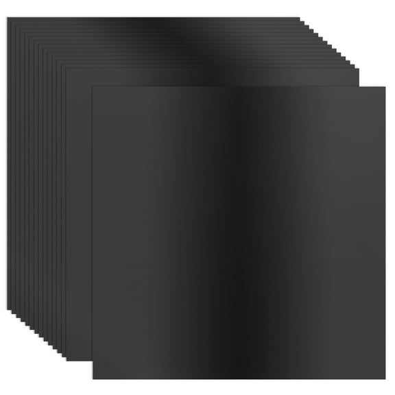 Uxcell 12x12 Inch Metallic Cardstock Paper, 15 Pcs 250GSM Foil Mirror Finish Card Stock Board Sheet for Crafting Wedding, Black