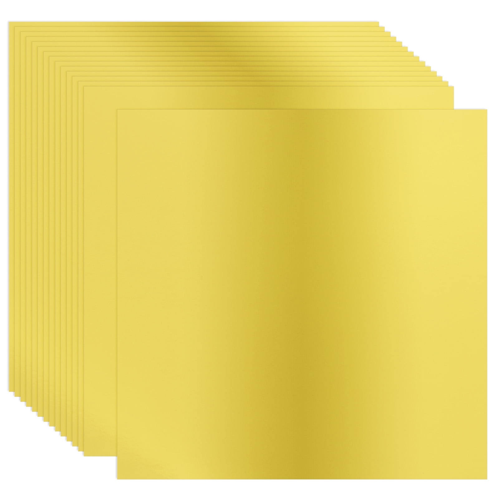 Uxcell 12x12 Inch Metallic Cardstock Paper, 15 Pcs 250GSM Foil Mirror Finish Card Stock Board Sheet for Crafting Wedding, Light Gold