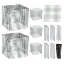 Uxcell 12x12 Inch Small Wire Plant Protectors 20 Sheet Square Wire Plant Cages Mesh with 20 Ground Stakes, 50 Ties