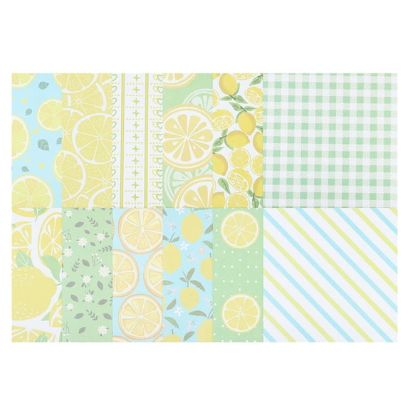 Uxcell 12x12Inch Scrapbook Paper, 24 Sheet Double-Sided Lemon Style Craft Paper, Yellow