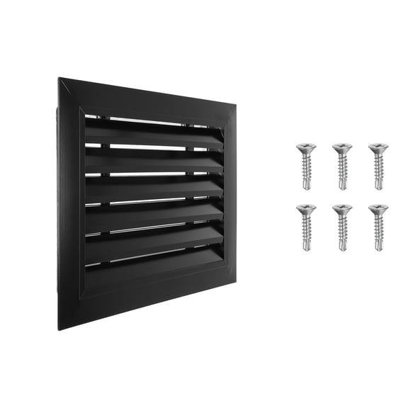 Uxcell 12x16 Inch Gable Vent, 1PCS Aluminum Alloy Wall Shed Vents with Strainer, Black