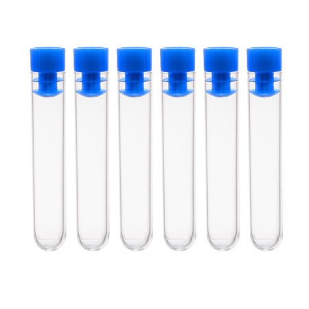 Uxcell 12x60mm Polystyrene Round Bottom Centrifuge Test Tubes Blue 30 Pack
