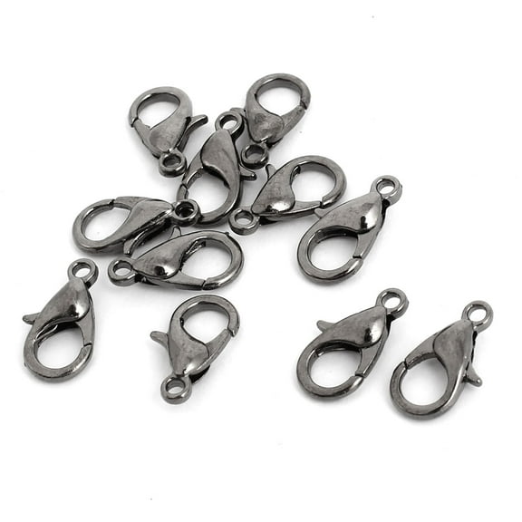 Uxcell 12x6mm Dark Gray Lobster Trigger Claw Clasps Jewelry Connector Kits 10 Pcs