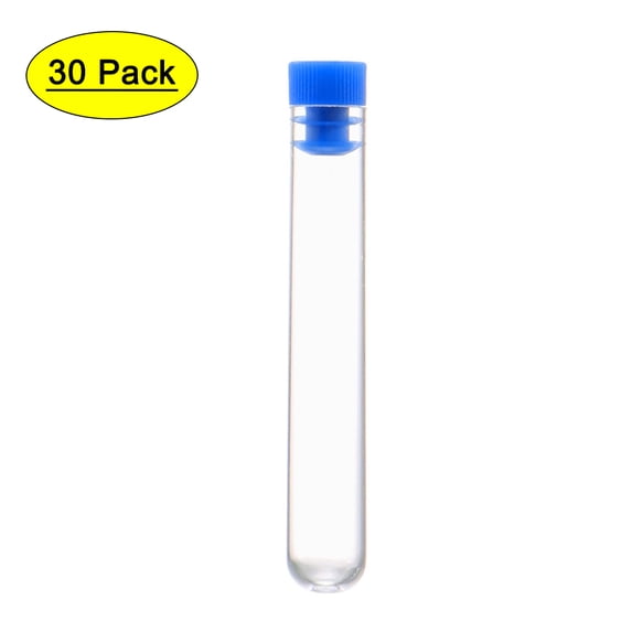 Uxcell 12x72mm Polystyrene Round Bottom Centrifuge Test Tubes Blue 30 Pack
