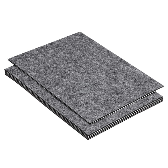 Uxcell 12x8 Inch Lamp Base Felt, 5Pack 2mm Thickness Rectangle Soft Adhesive Non-slip Backed Felt Grey