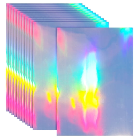 Uxcell 12x8 Inch Printable Holographic Sticker Paper, 12 Sheets Vinyl Sticker Paper A4 Waterproof Quickly Sticker for Laser Printer Inkjet Printer, Holographic Plain