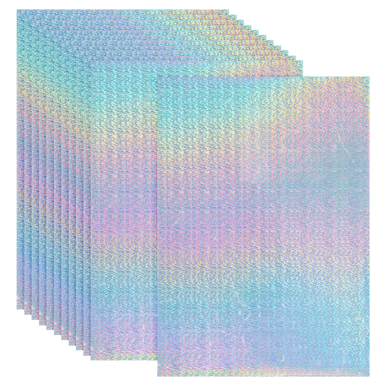 Uxcell 12x8 Inch Printable Holographic Sticker Paper, 12 Sheets Vinyl Sticker Paper A4 Waterproof Quickly Sticker for Laser Printer Inkjet Printer, Micro Dot Pattern
