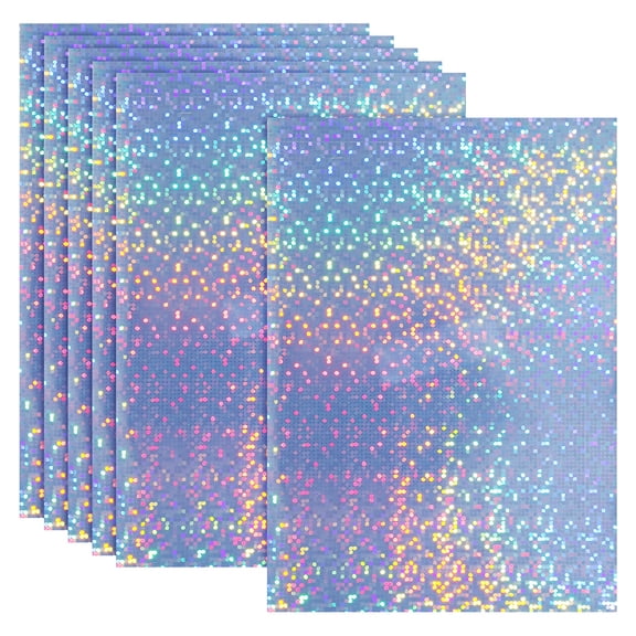 Uxcell 12x8 Inch Printable Holographic Sticker Paper, 6 Sheets Vinyl Sticker Paper A4 Waterproof Quickly Sticker for Laser Printer Inkjet Printer, Bubble Pattern