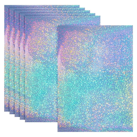 Uxcell 12x8 Inch Printable Holographic Sticker Paper, 6 Sheets Vinyl Sticker Paper A4 Waterproof Quickly Sticker for Laser Printer Inkjet Printer, Fine Dot Pattern