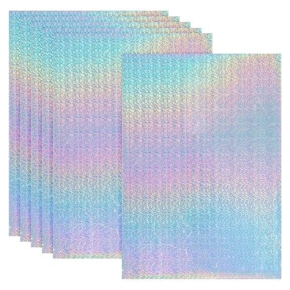 Uxcell 12x8 Inch Printable Holographic Sticker Paper, 6 Sheets Vinyl Sticker Paper A4 Waterproof Quickly Sticker for Laser Printer Inkjet Printer, Micro Dot Pattern