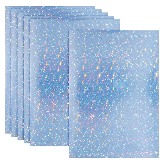 Uxcell 12x8 Inch Printable Holographic Sticker Paper, 6 Sheets Vinyl Sticker Paper A4 Waterproof Quickly Sticker for Laser Printer Inkjet Printer, Sparkle Scatter Pattern