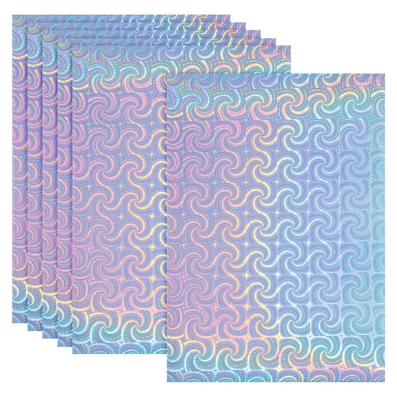 Uxcell 12x8 Inch Printable Holographic Sticker Paper, 6 Sheets Vinyl Sticker Paper A4 Waterproof Quickly Sticker for Laser Printer Inkjet Printer, Windmill Pattern